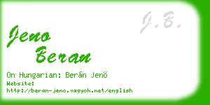 jeno beran business card